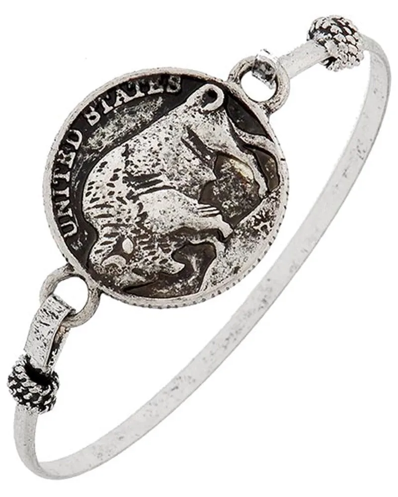 Gold and Silver Tone Buffalo Bracelet