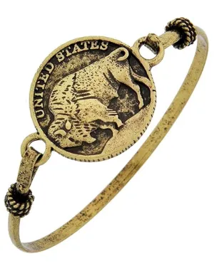 Gold and Silver Tone Buffalo Bracelet