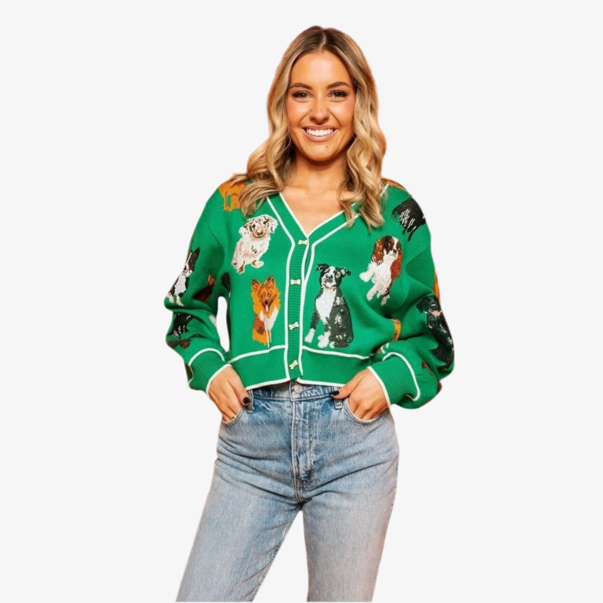 Green Dog Cardigan