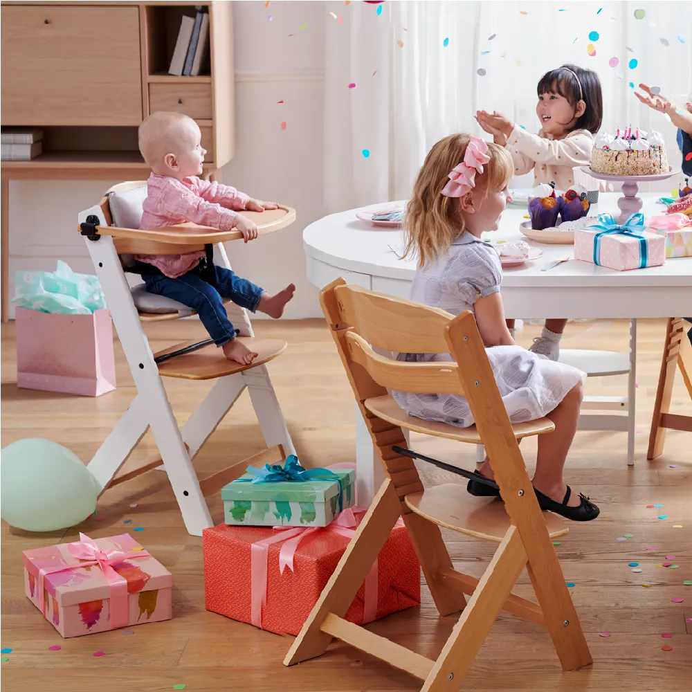 Grow-with-Me Modern Eco-Wooden Highchair & Tray | Height Adjustable | Desk Chair | Natural | 6m - 10 years