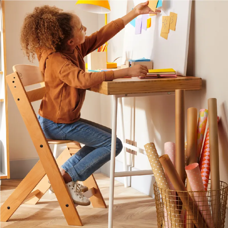 Grow-with-Me Modern Eco-Wooden Highchair & Tray | Height Adjustable | Desk Chair | Natural | 6m - 10 years