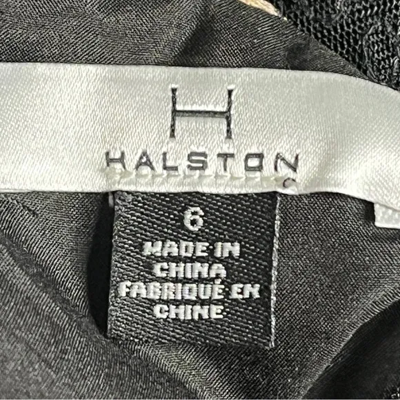 H by Halston Black Floral Motif Bell Hem Dress