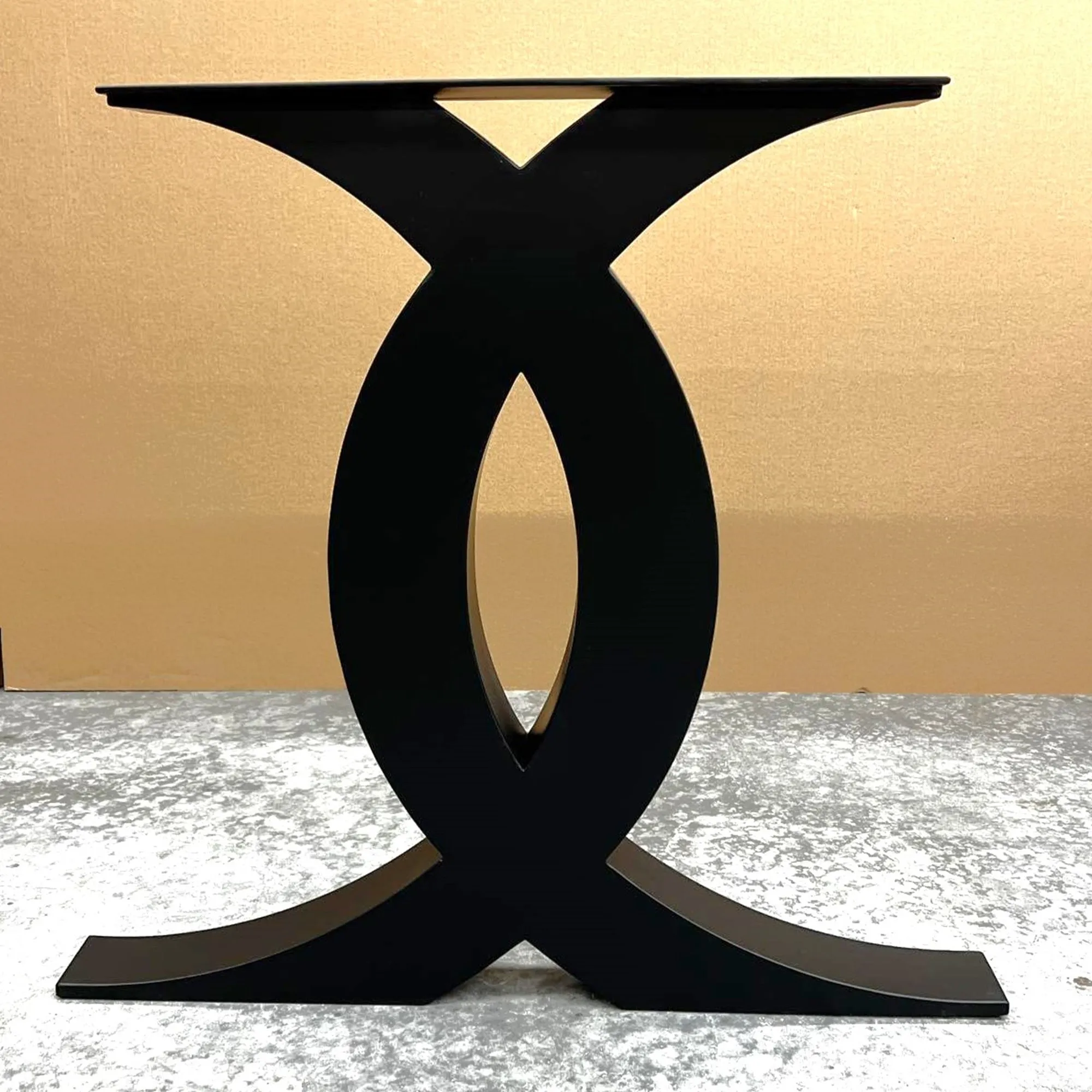 H28" x W30" Stylish Mirrored C Dining Table Legs - Pair