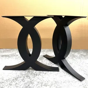 H28" x W30" Stylish Mirrored C Dining Table Legs - Pair