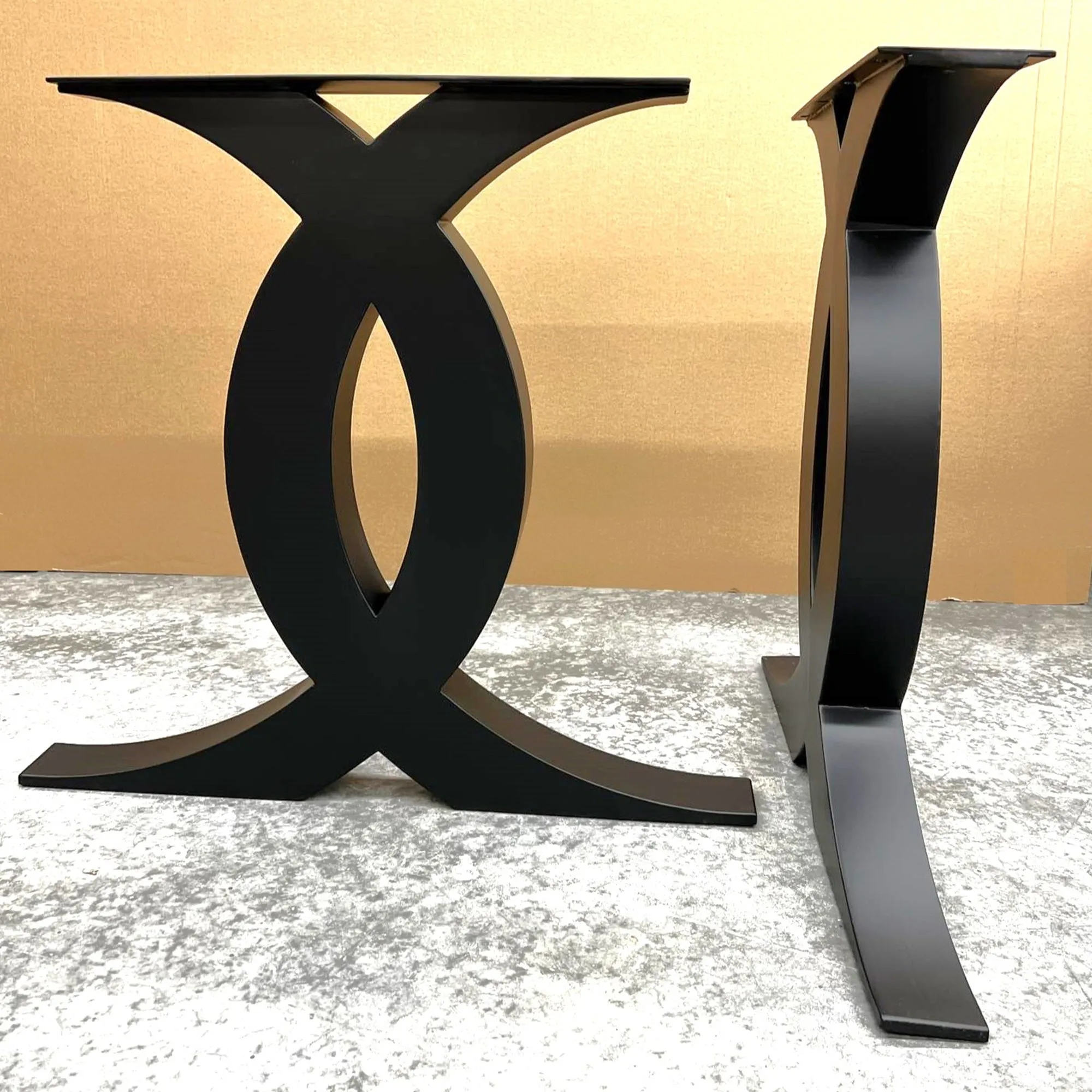 H28" x W30" Stylish Mirrored C Dining Table Legs - Pair