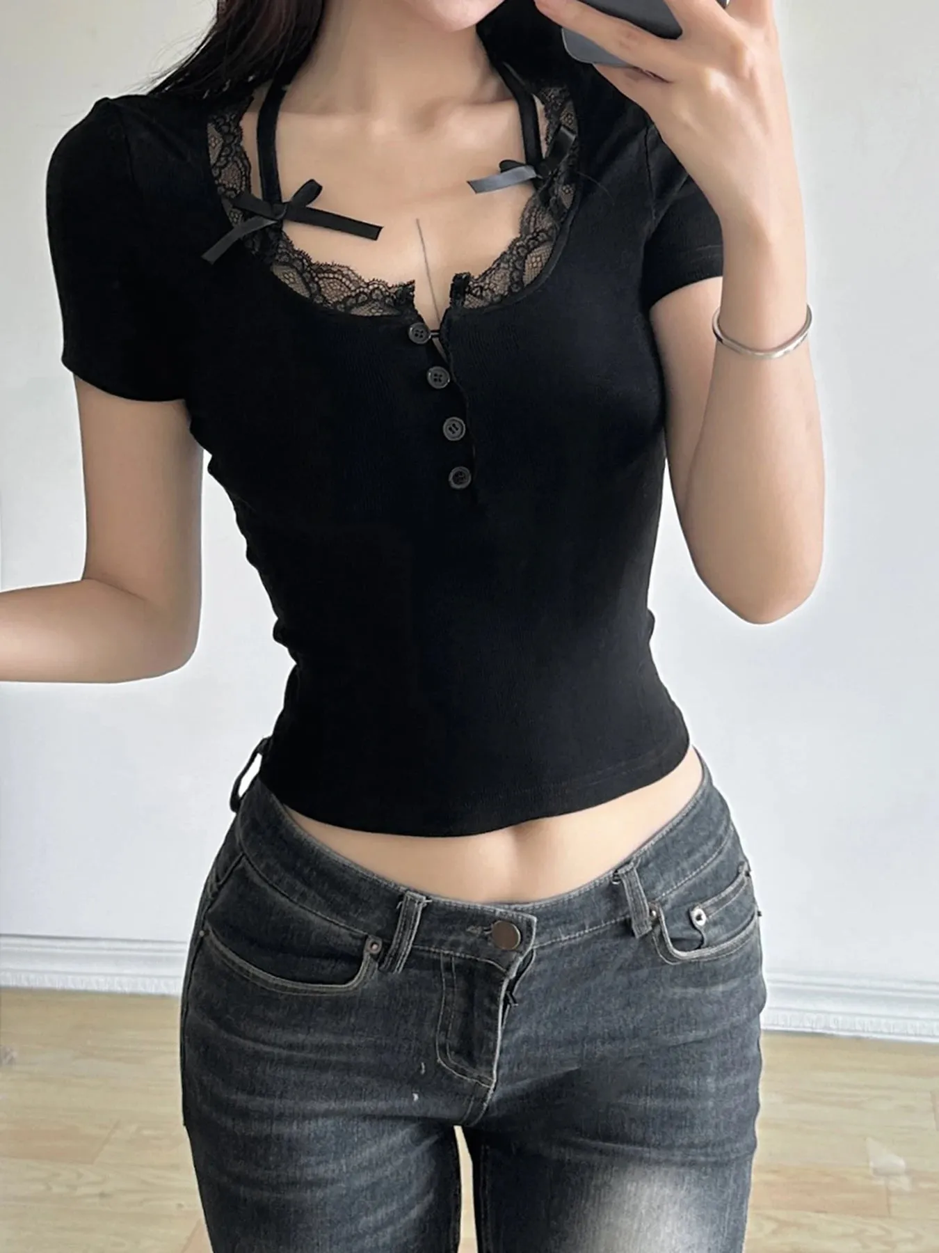 Halter Neck Laced Shirt