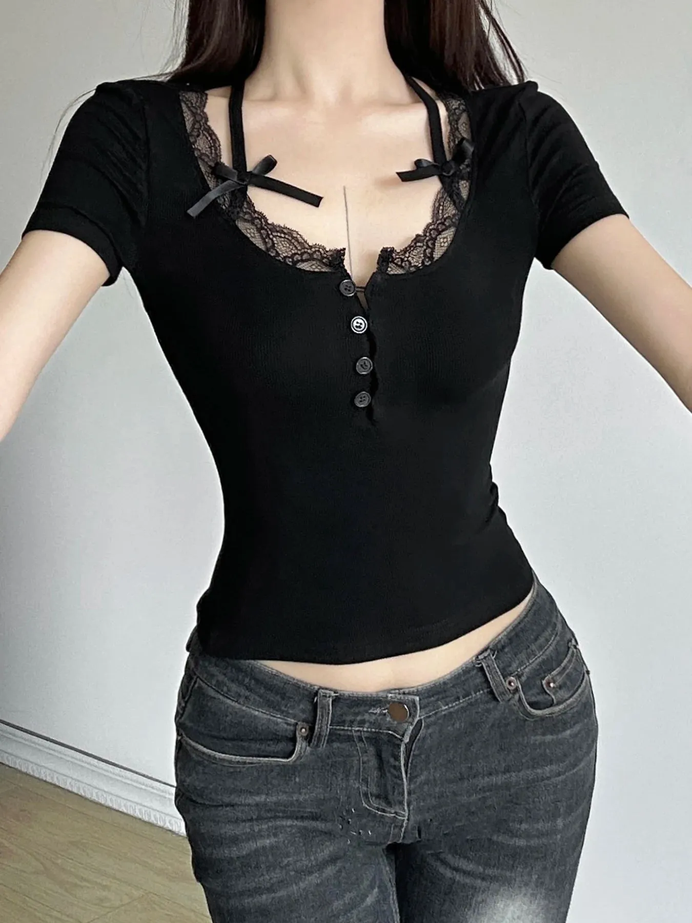 Halter Neck Laced Shirt