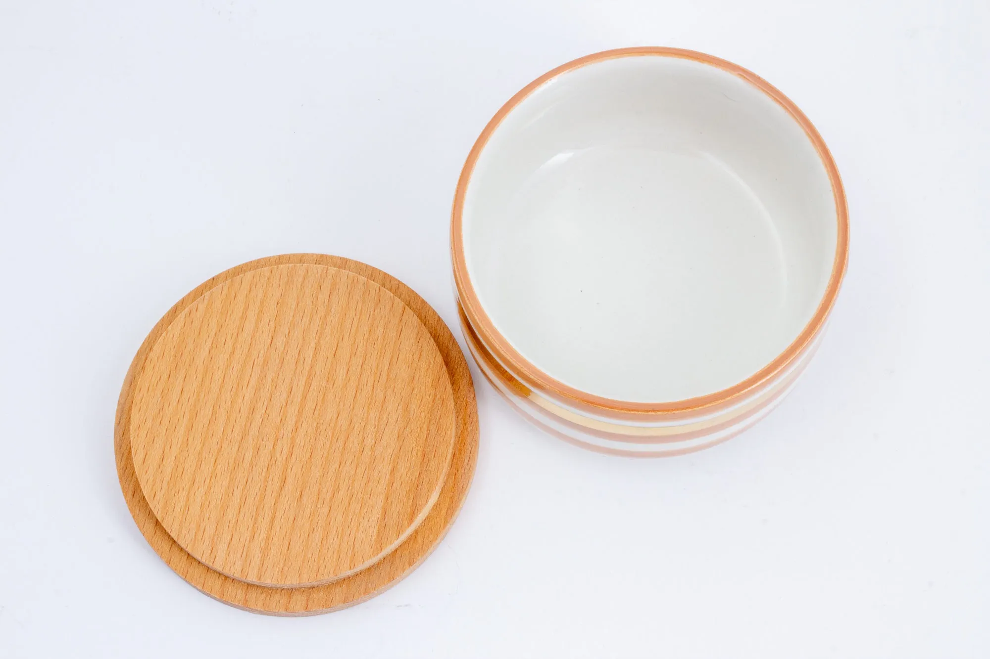Handmade Nude Glazed Moroccan Ceramic Boxes with 12K Gold Accents