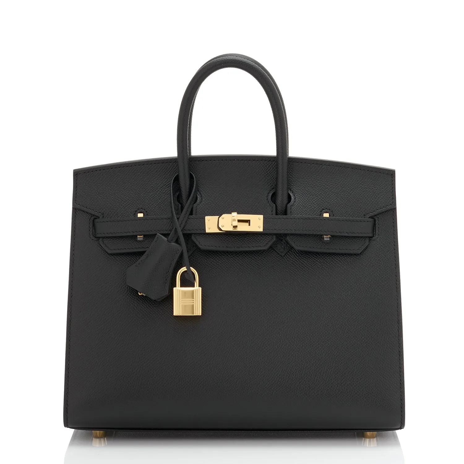 Hermes Birkin 25 Sellier Black Epsom Gold Hardware