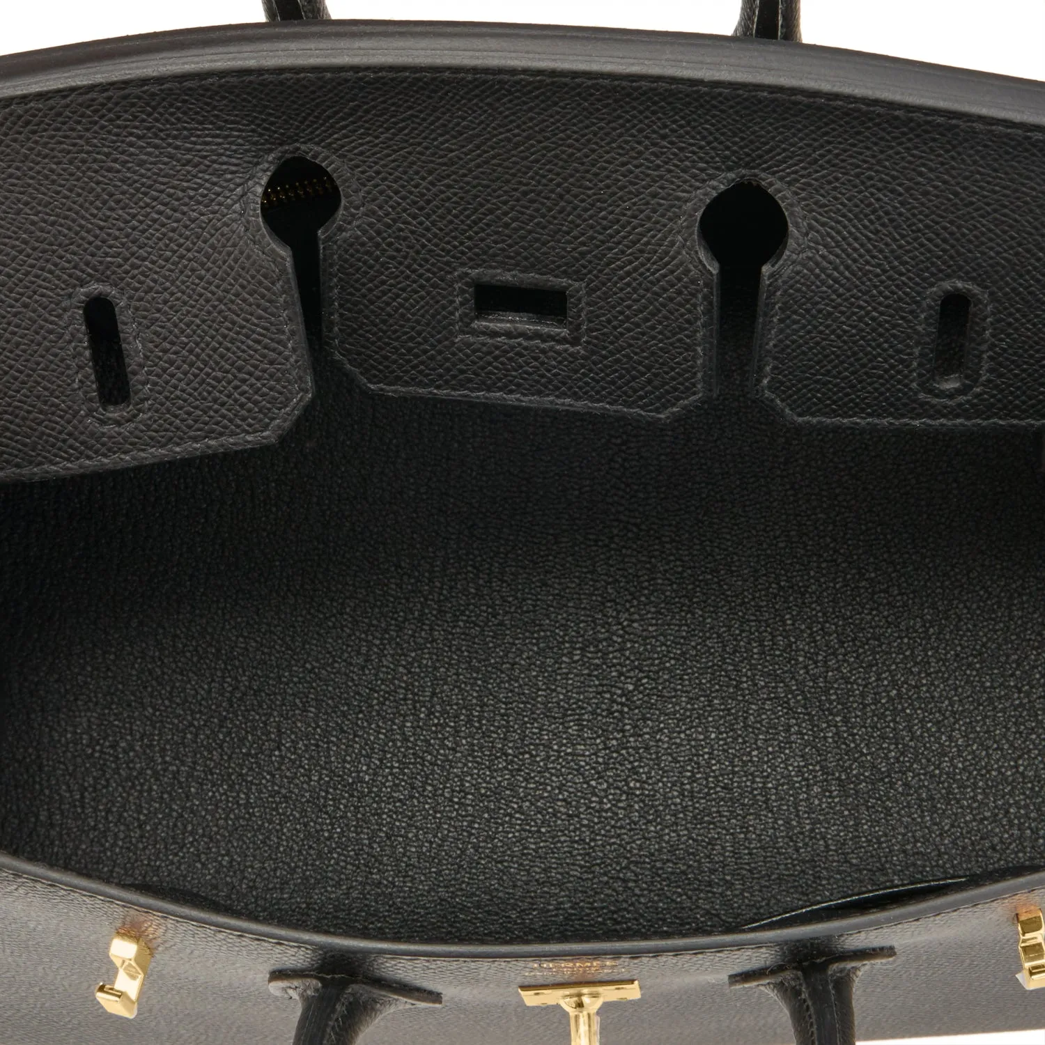 Hermes Birkin 25 Sellier Black Epsom Gold Hardware