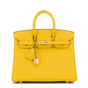 Hermes Birkin 25cm Jaune de Naples Gold Hardware