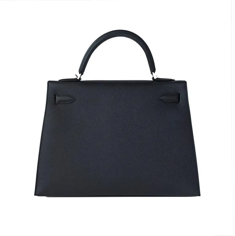 Hermes Black 32cm Epsom Sellier Kelly Palladium Hardware X