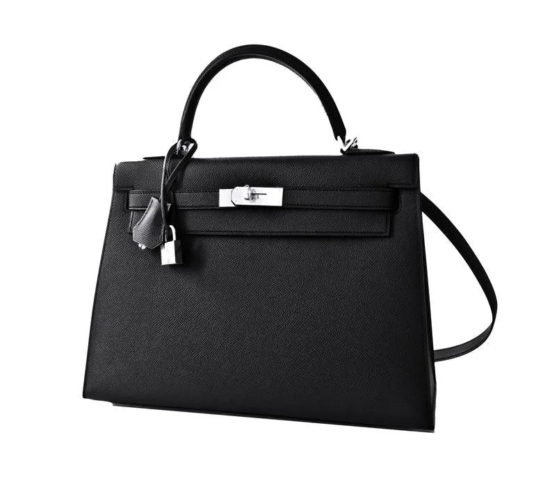 Hermes Black 32cm Epsom Sellier Kelly Palladium Hardware X