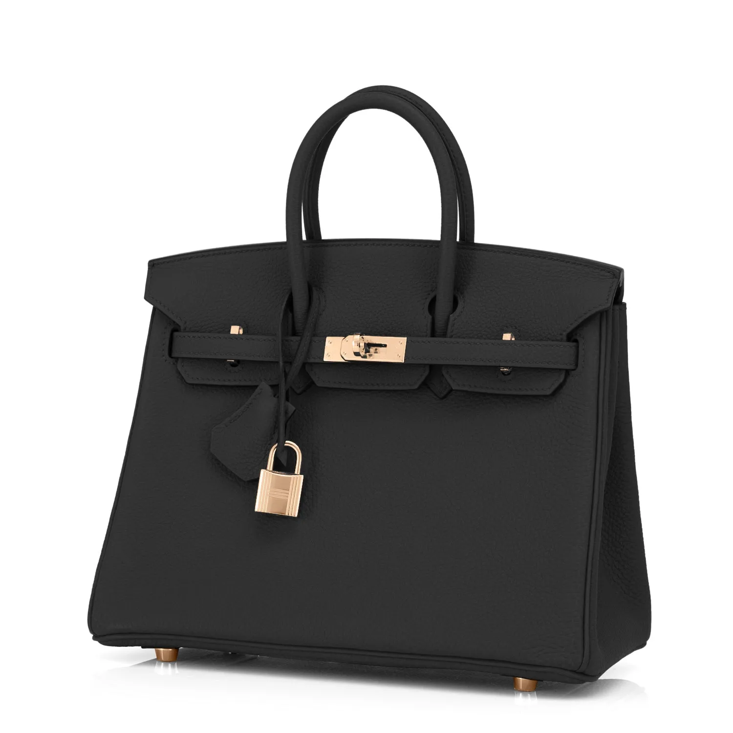 Hermes Black Birkin 25cm Togo Rose Gold Hardware