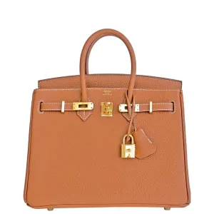 Hermes Gold Baby Birkin 25cm Togo Gold GHW Satchel Jewel