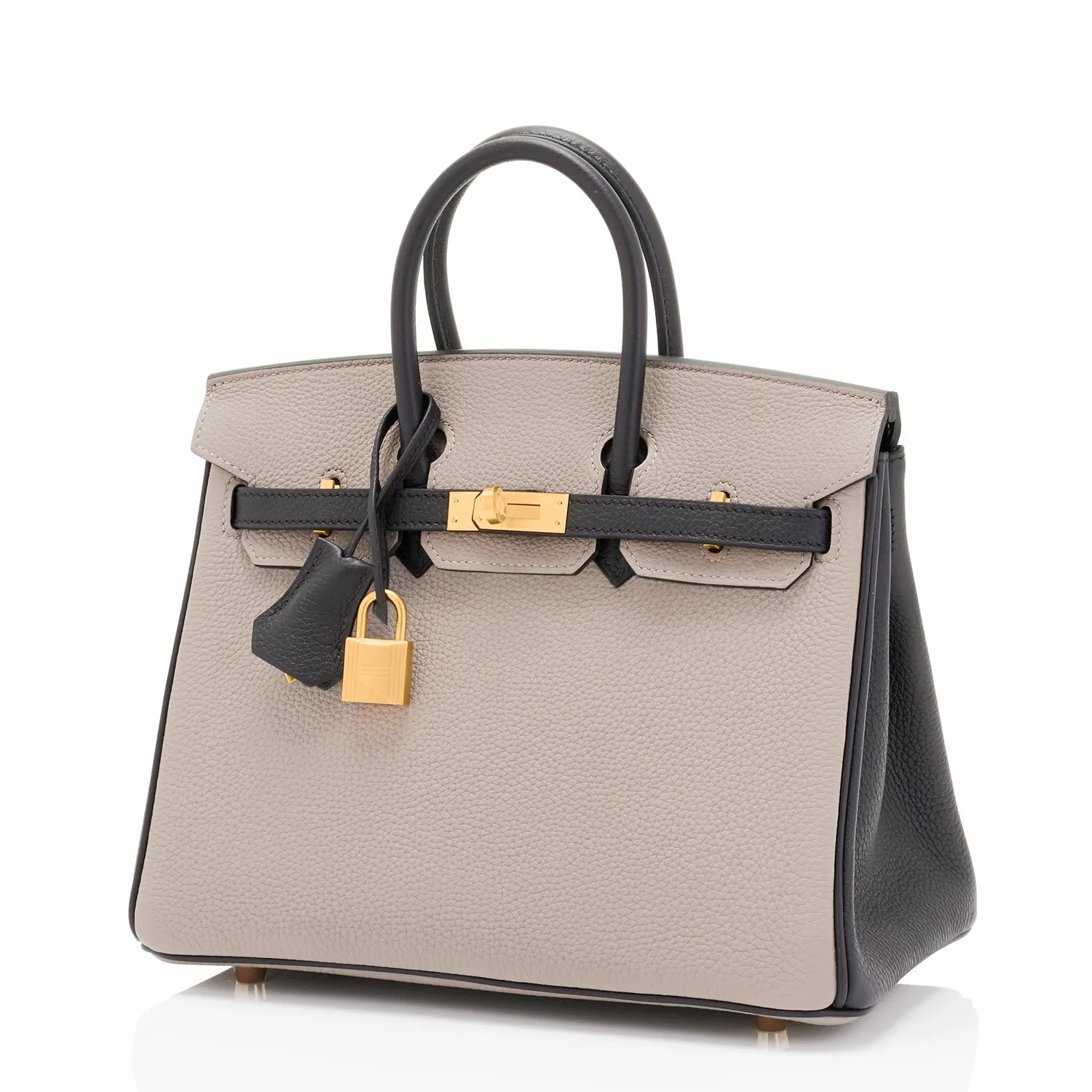 Hermes HSS Gris Asphalte and Black 25cm Togo Birkin Horseshoe