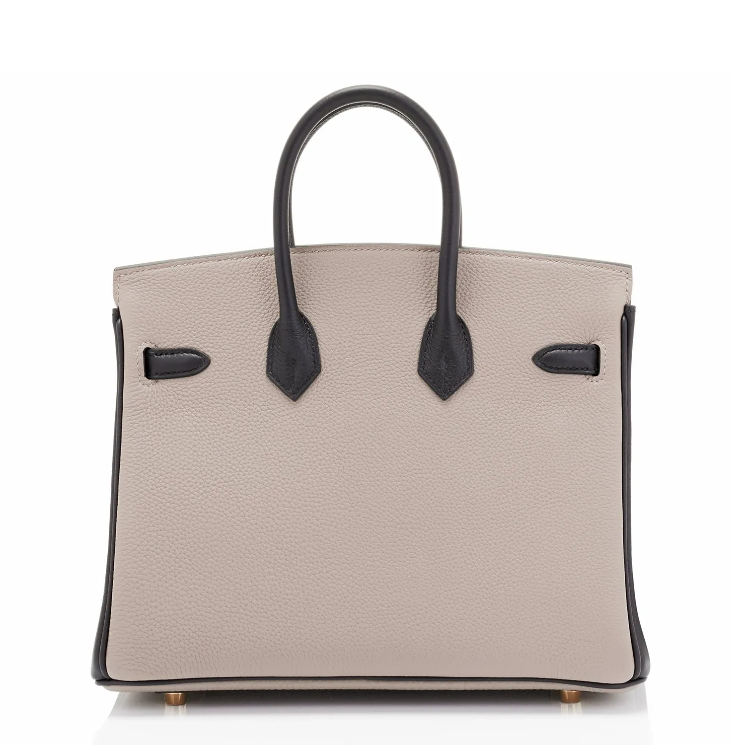 Hermes HSS Gris Asphalte and Black 25cm Togo Birkin Horseshoe