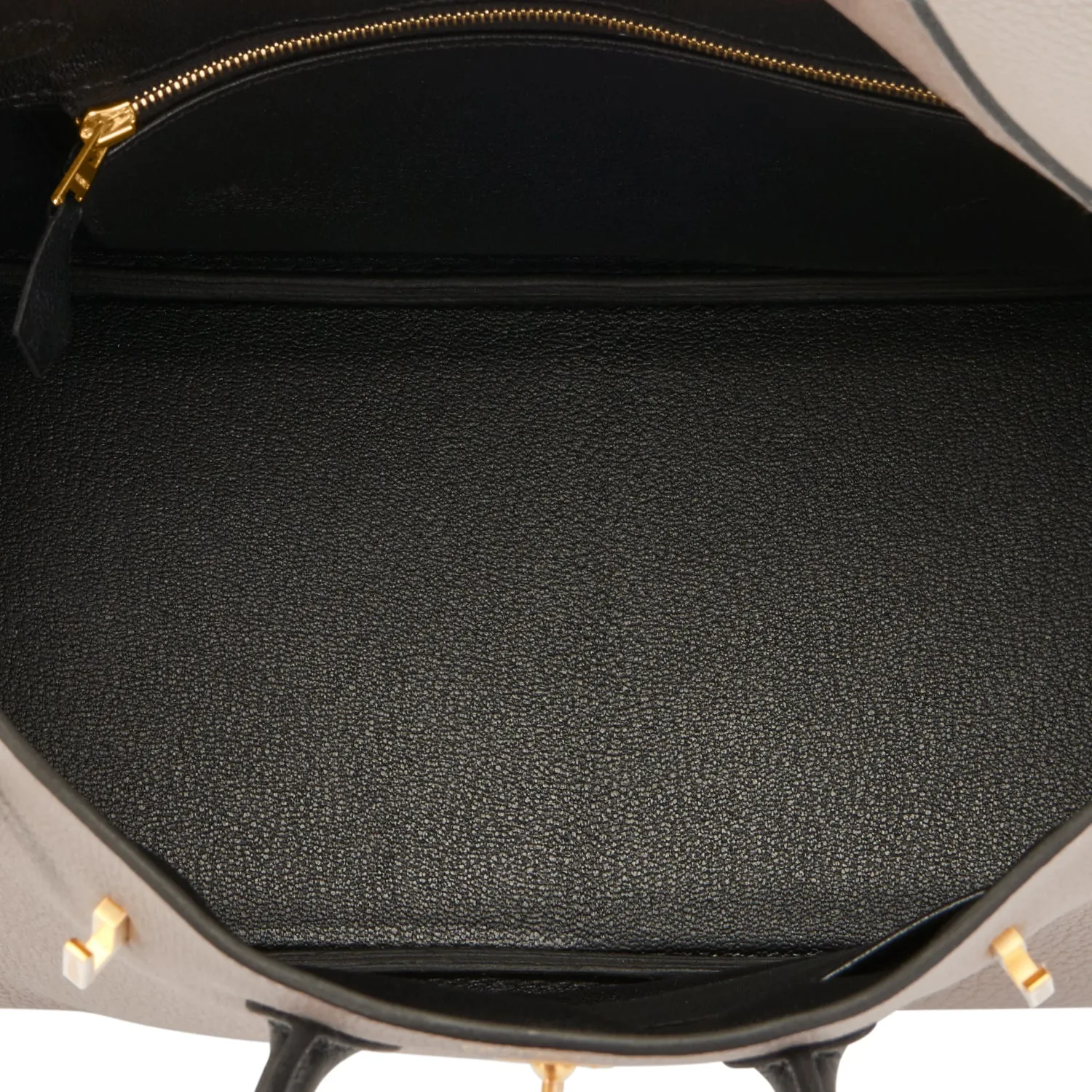 Hermes HSS Gris Asphalte and Black 25cm Togo Birkin Horseshoe