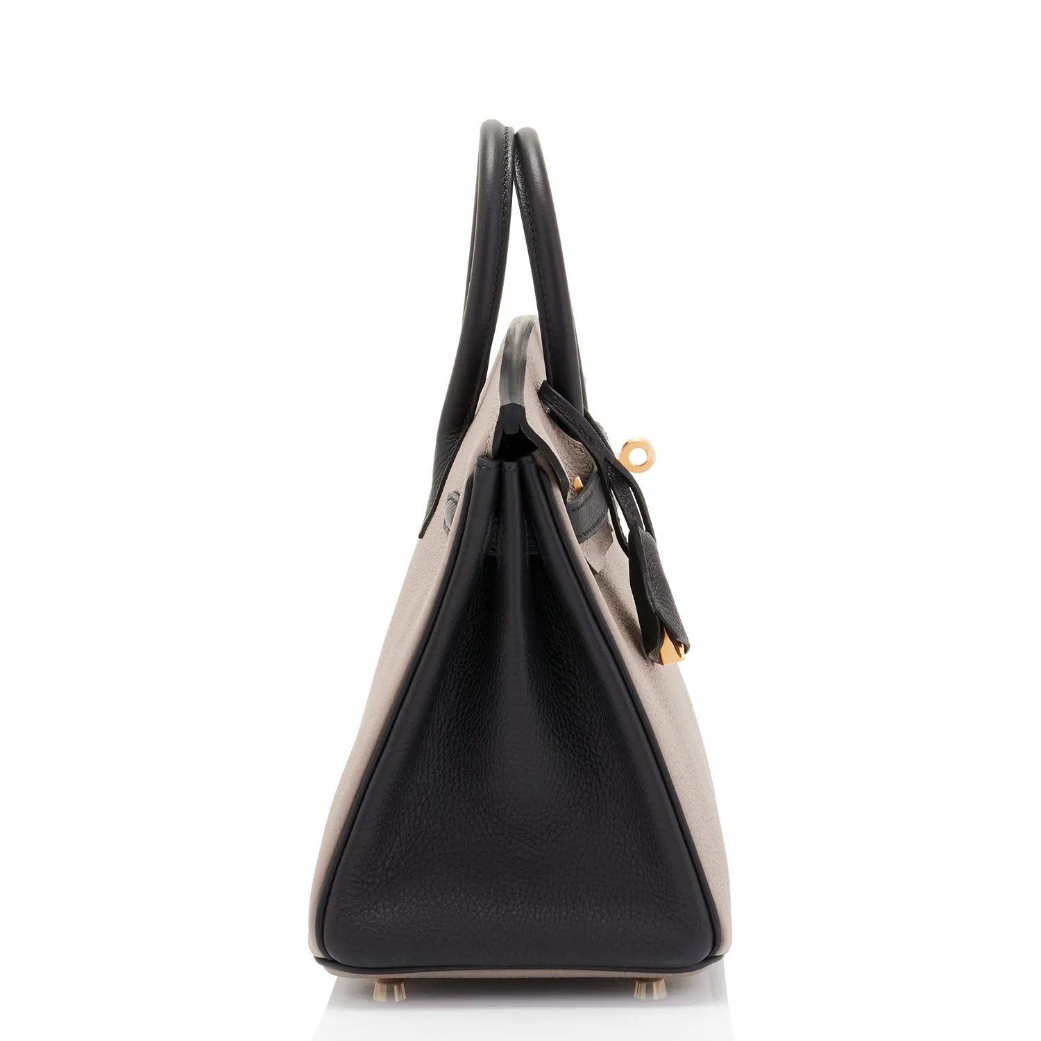 Hermes HSS Gris Asphalte and Black 25cm Togo Birkin Horseshoe