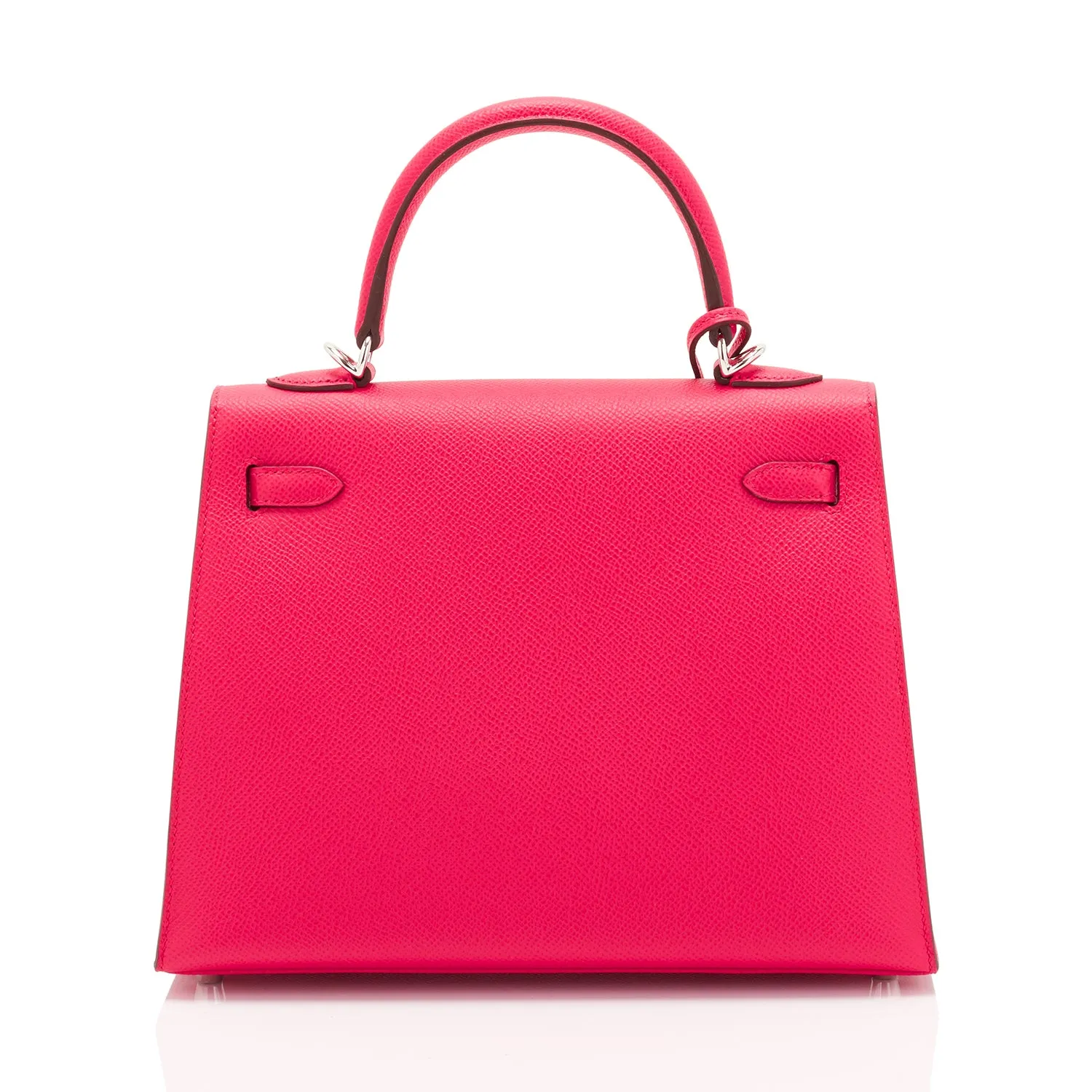 Hermes Kelly 25 Rose Extreme Pink Epsom Sellier Bag Palladium