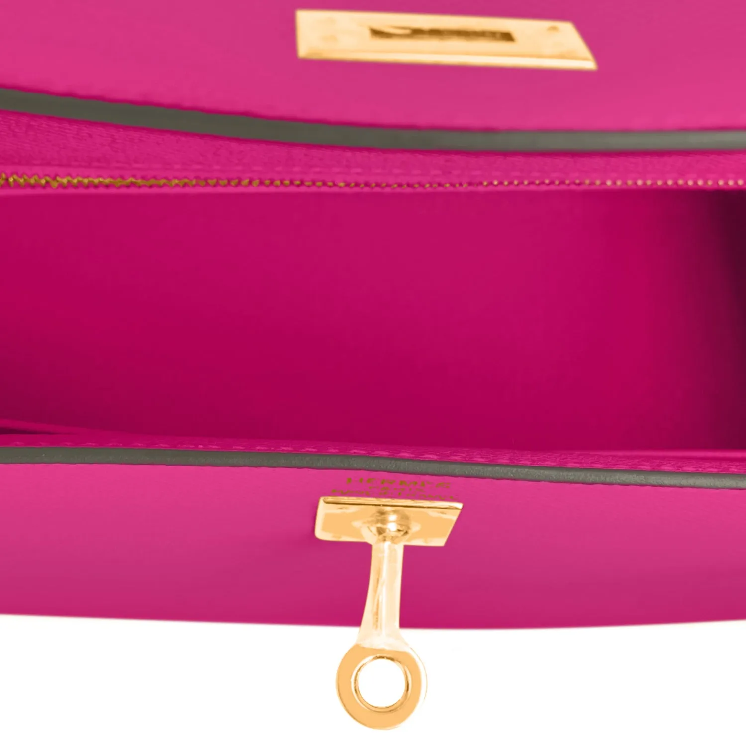 Hermes Kelly 25 Rose Pourpre Pink Epsom Sellier Bag Gold