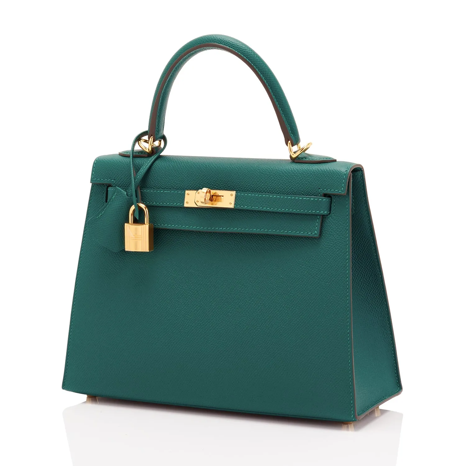 Hermes Kelly 25cm Malachite Jewel Green Epsom Gold Hardware Sellier Bag