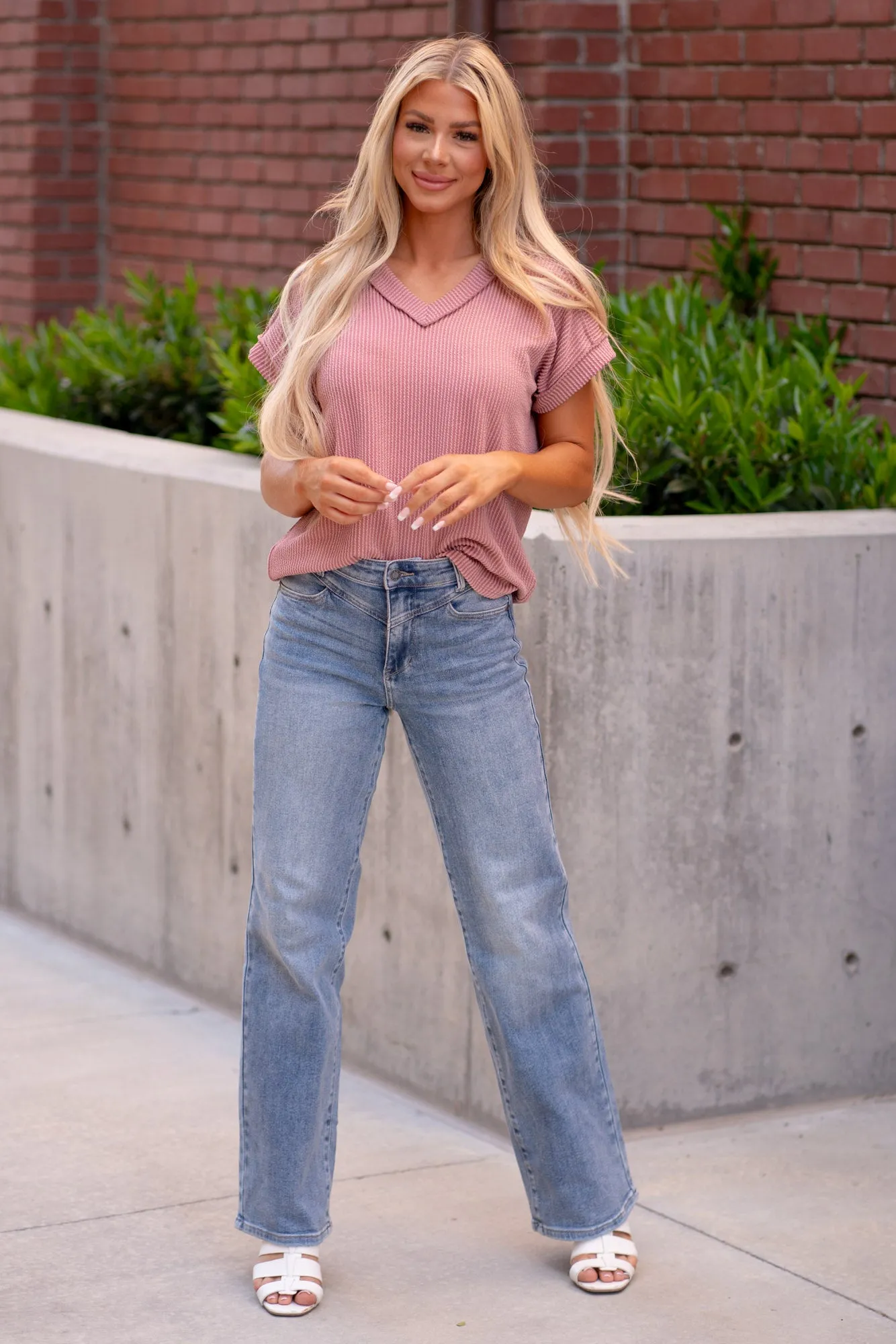 High Rise Front Yoke Wide Leg Wonder Regular & Plus Sizes