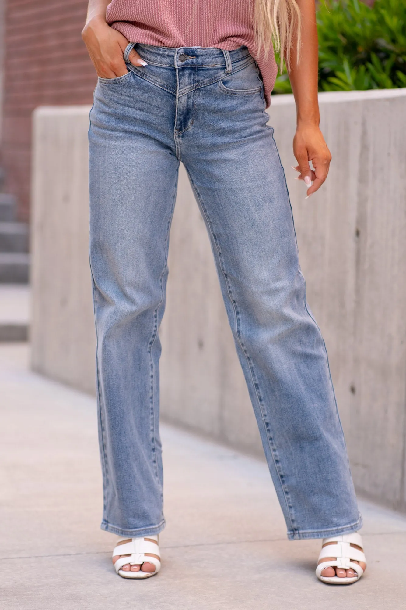 High Rise Front Yoke Wide Leg Wonder Regular & Plus Sizes