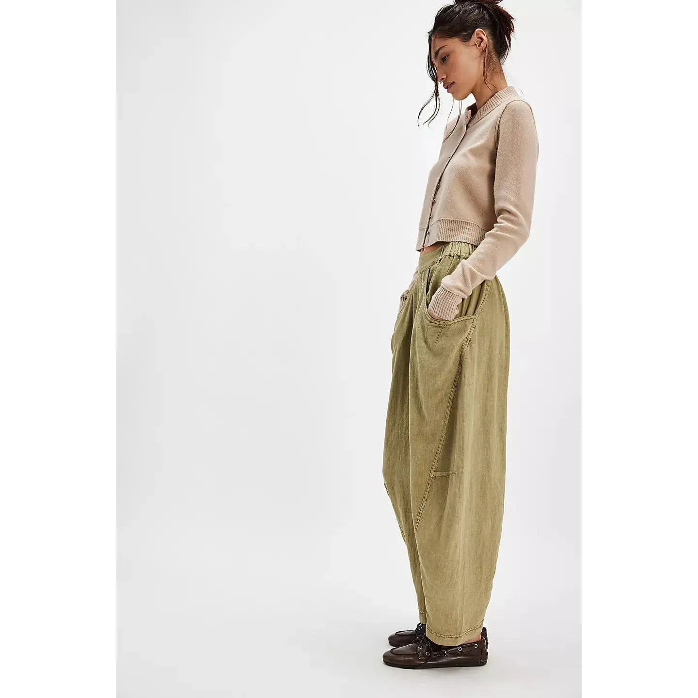 High Road Solid Pull-On Barrel Pants