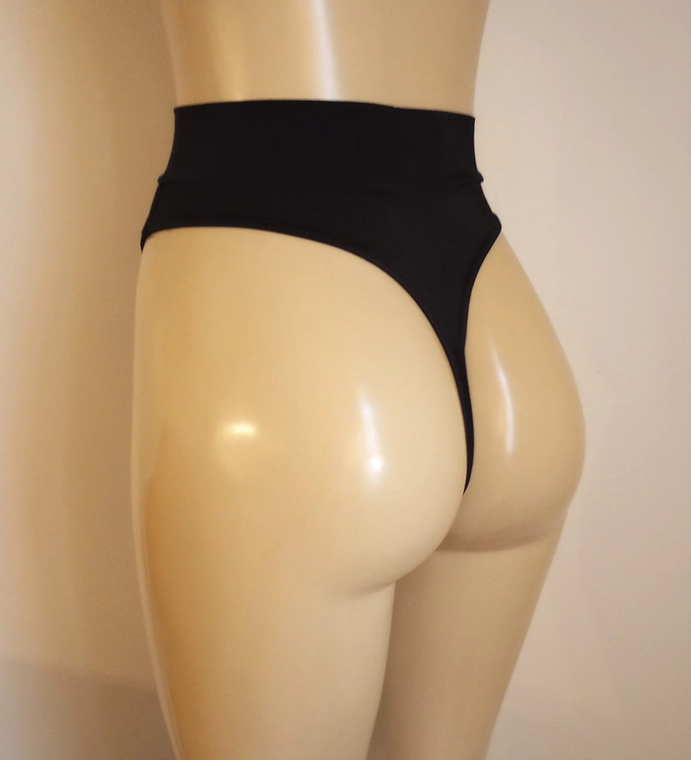 High Waist High Leg Thong Bikini Bottom