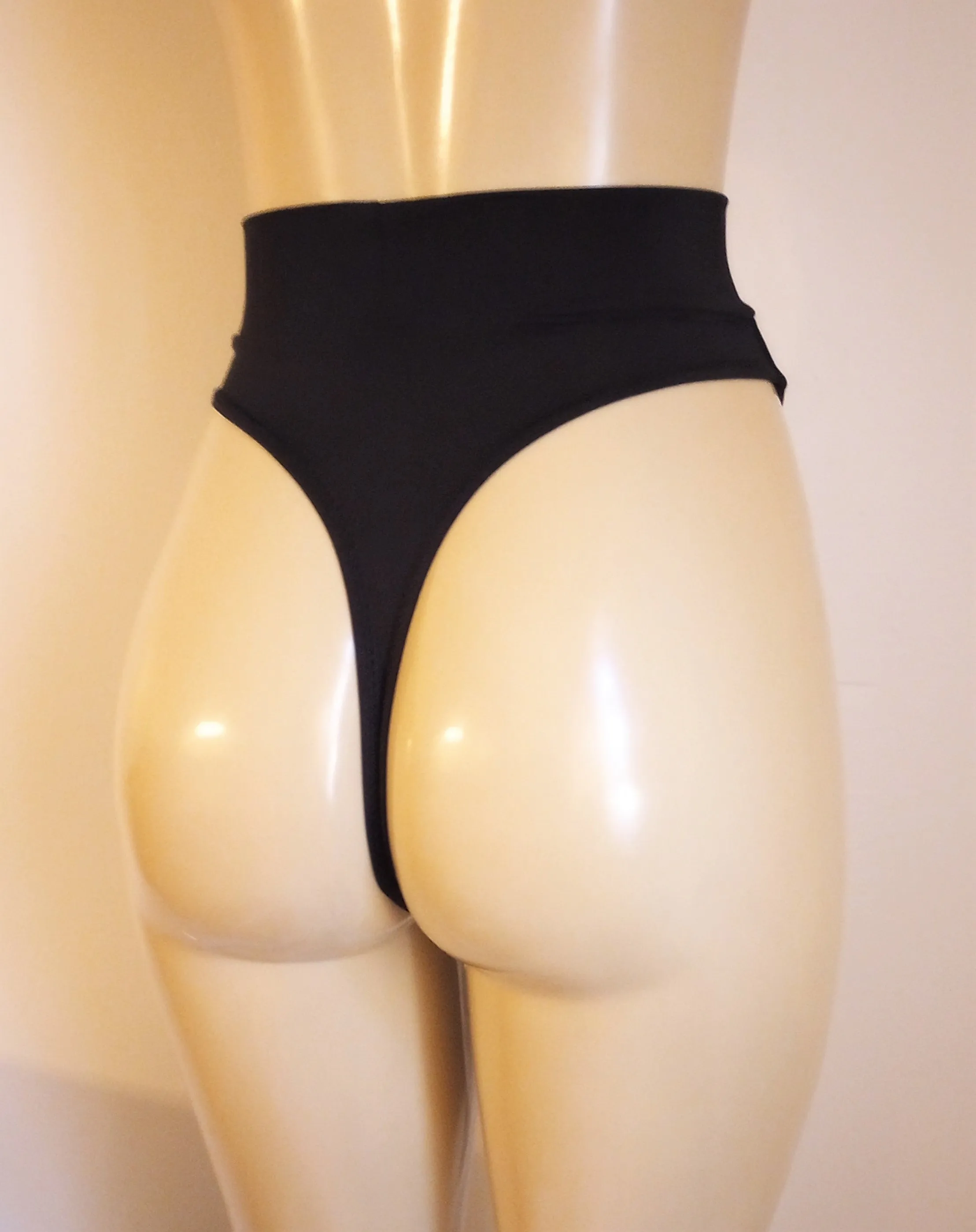 High Waist High Leg Thong Bikini Bottom