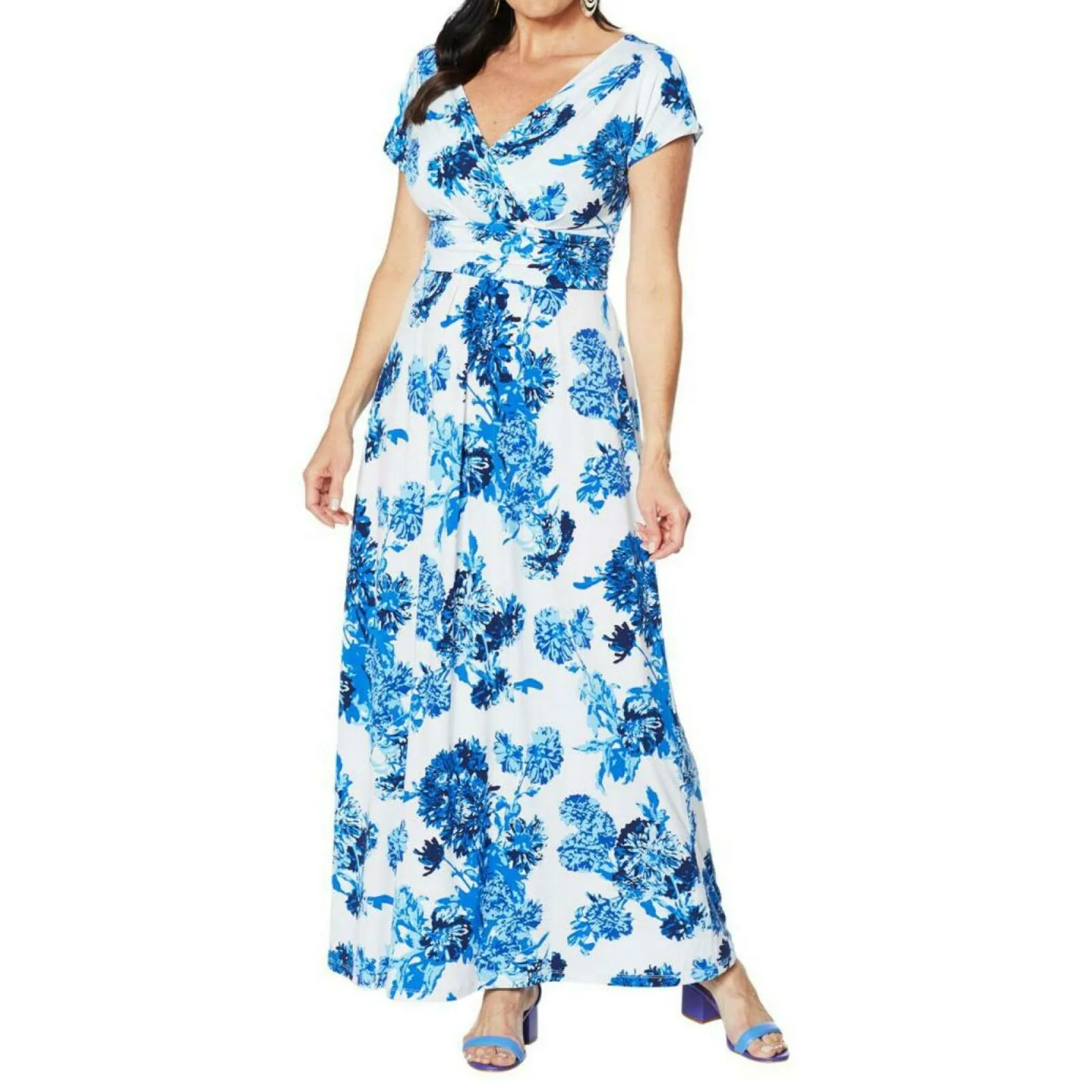 IMAN Women's Boho Chic Jersey Knit Maxi Dress