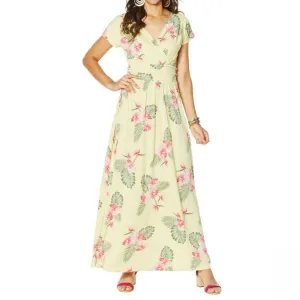 IMAN Women's Boho Chic Jersey Knit Maxi Dress