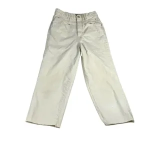 Isabel Marant Ivory Straight Leg Raw Hem Super High Rise Cropped Jeans FR36 US 4