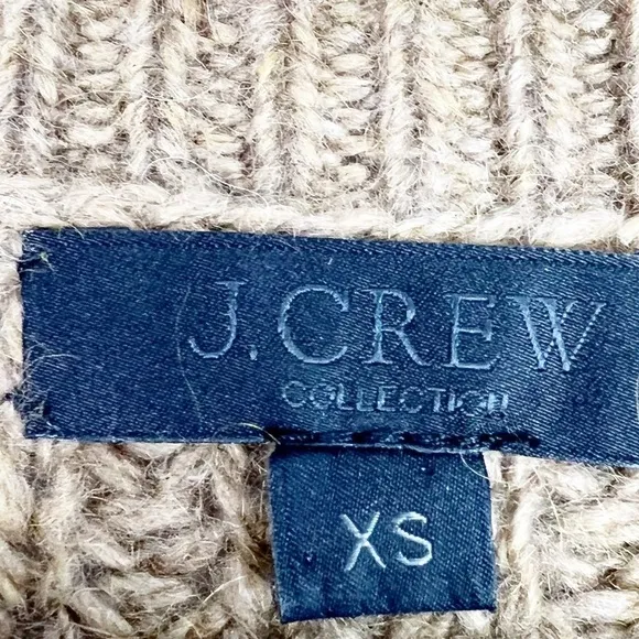 J. Crew Collection Italian Cashmere Blend Cable Knit Pom Pom Sweater, XS