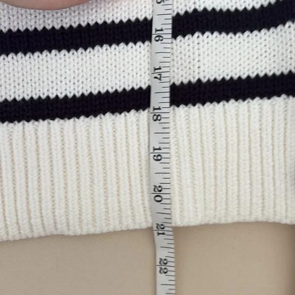 J Crew Rollneck Sweater Womens Medium Black White