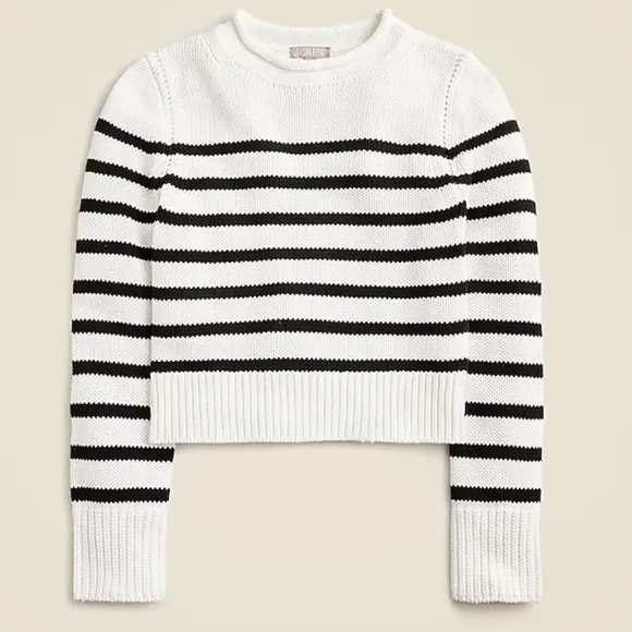 J Crew Rollneck Sweater Womens Medium Black White