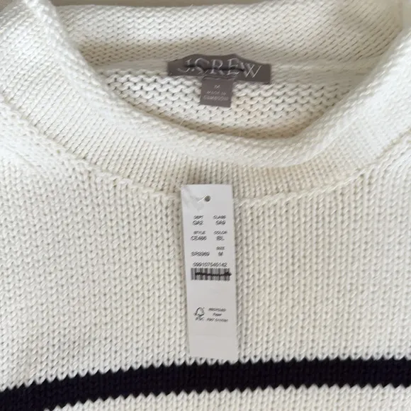 J Crew Rollneck Sweater Womens Medium Black White