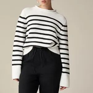 J Crew Rollneck Sweater Womens Medium Black White