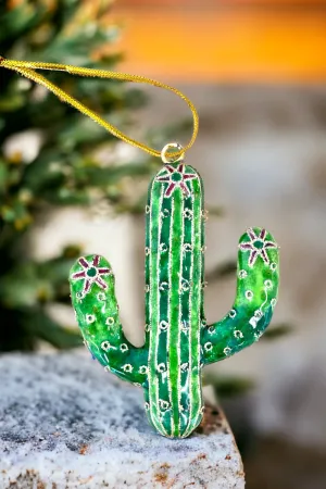 Johnny Was Gold Cactus Cloisonne Ornament Boho Chic H85723