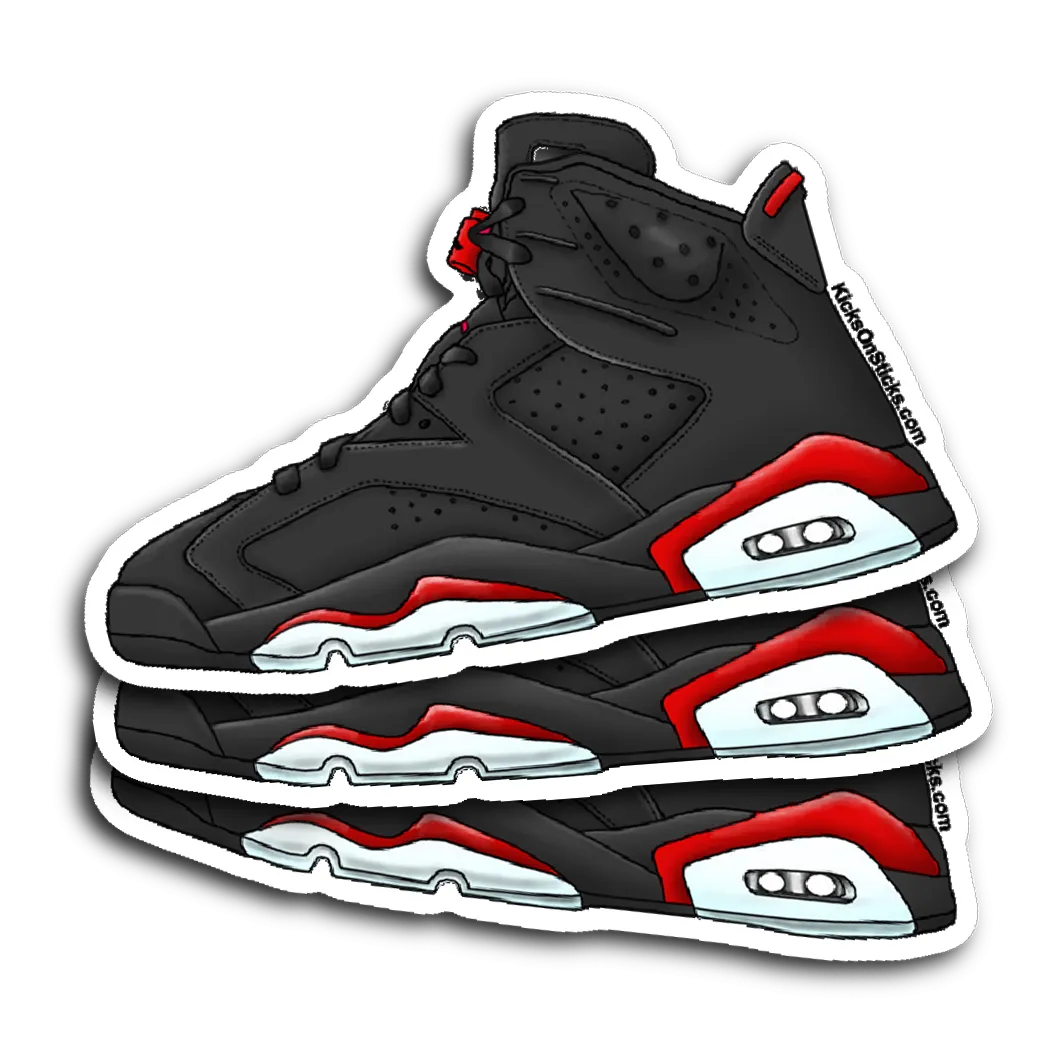 Jordan 6 "Varsity Red" Black Sneaker Sticker