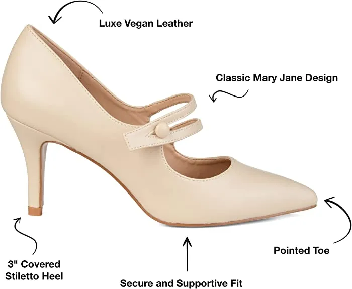 Journee Collection Womens Sidney Pump Ivory, 7 Womens US
