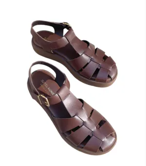 JUTELAUNE Selma croc sandal chocolate women