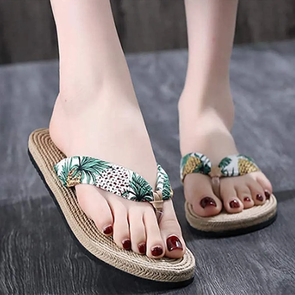 Korean Cotton Linen Flip Flops