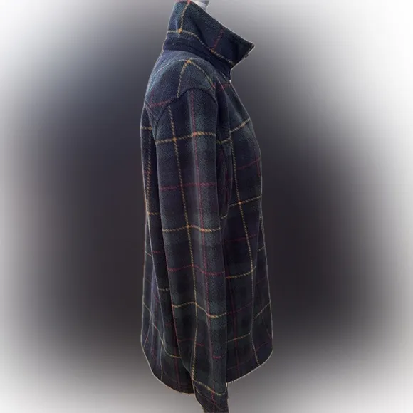 Lauren Ralph Lauren Stylish plaid fleece zip-up jacket with a classic design.