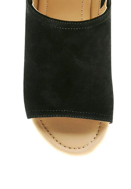 Leather Sling Back Platform Sandal