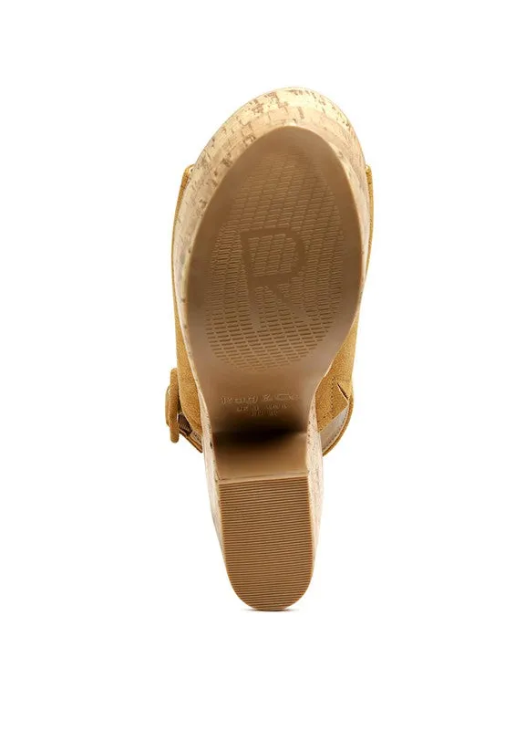 Leather Sling Back Platform Sandal
