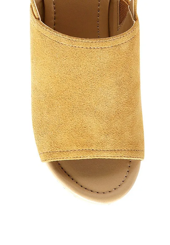 Leather Sling Back Platform Sandal