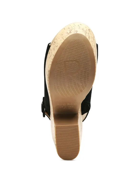 Leather Sling Back Platform Sandal
