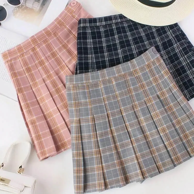 [@lena_kitsune] "CHIC PLAID" PLEATED SKIRT K052612